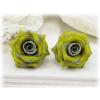 Gray Yellow Rose Earrings stud