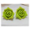 Green Rosebud Stud Earrings