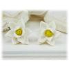 White Magnolia Stud Earrings