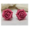 Pink Mauve Rose Stud Earrings