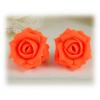 Neon Orange Rose Stud Earrings