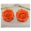 Orange Rose Stud Earrings