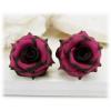 Black Tipped Pink Rose Stud Earrings