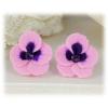 Pink Purple Crystal Pansy Stud Earrings