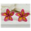 Pink Plumeria Stud Earrings