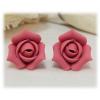 Pink Rosebud Stud Earrings