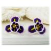 Purple Iris Flower Stud Earrings