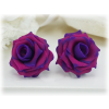 Purple Tipped Pink Rose Earring Studs