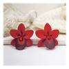 Red Orchids Stud Earrings