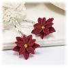 Poinsettia Dangle Drop Earrings