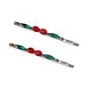 Red Holly Leaf Inspired Rhinestone Hair Pins