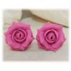 Pink Petal Rose Stud Earrings