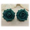 Teal Rose Stud Earrings