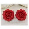 Red Tomato Rose Stud Earrings