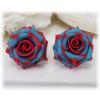 Turquoise Red Rose Stud Earrings