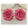 Pink Vintage Rose Stud Earrings