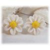 White Daisy Stud Earrings