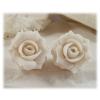 White Rose Stud Earrings