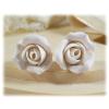 White Ivory Rosebud Stud Earrings