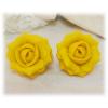 Yellow Canary Rose Stud Earrings