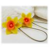 Yellow Orange Daffodil Drop Earrings