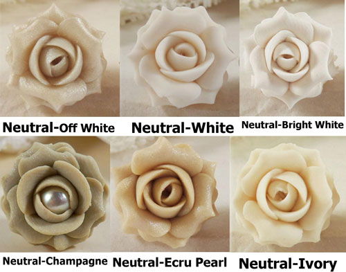 White Ivory Rose Hair Pins