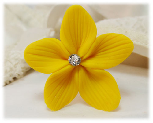 Yellow Hair Flowers | Yellow Flower Wedding Hair Pins - Stranded Treasures