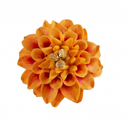 Orange Dahlia Brooch Pin