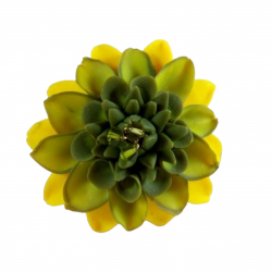 Yellow Green Dahlia Brooch Pin