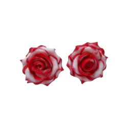 Double Delight Rose Earrings Studs