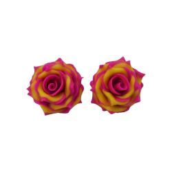 Cherry Brandy Rose Earring Studs