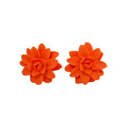 Orange Dahlia Stud Earrings