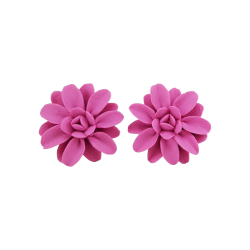 Pink Dahlia Stud Earrings