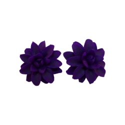 Purple Dahlia Stud Earrings