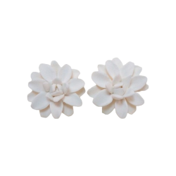 White Dahlia Stud Earrings