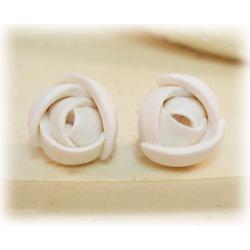 White Small Flower Bud Earrings