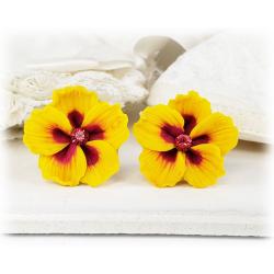 Yellow Hibiscus Stud Earrings