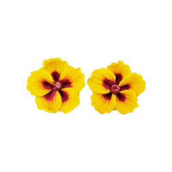 Yellow Hibiscus Stud Earrings