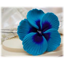 Blue Hibiscus Hair Pins