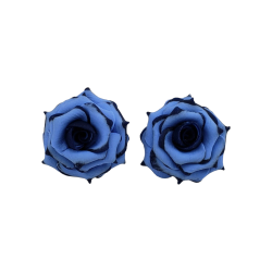 Navy Tipped Blue Rose Stud Earrings