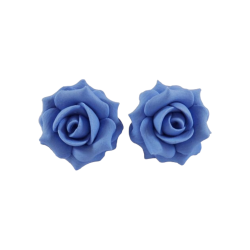 Blue Sapphire Lt Rose Stud Earrings