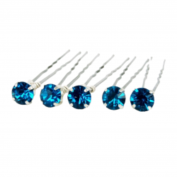Blue Zircon Rhinestone Hair Pins