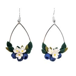 Blueberry Hoop Dangle Earrings