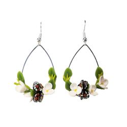 Botanical Hoop Butterfly Earrings