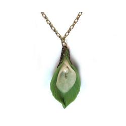 Calla Lily Leaf Necklace