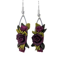 Dainty Dark Purple Bouquet Earrings