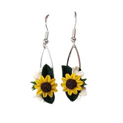 Dainty Sunflower Bouquet Dangle Earrings