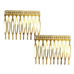 Minimalist Gold Rhinestone Hair Comb Set