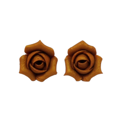 Metallic Gold Rosebud Stud Earrings