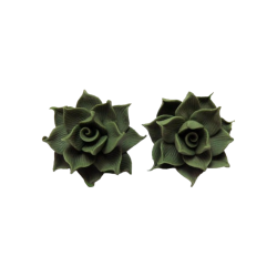 Green Succulent Stud Earrings